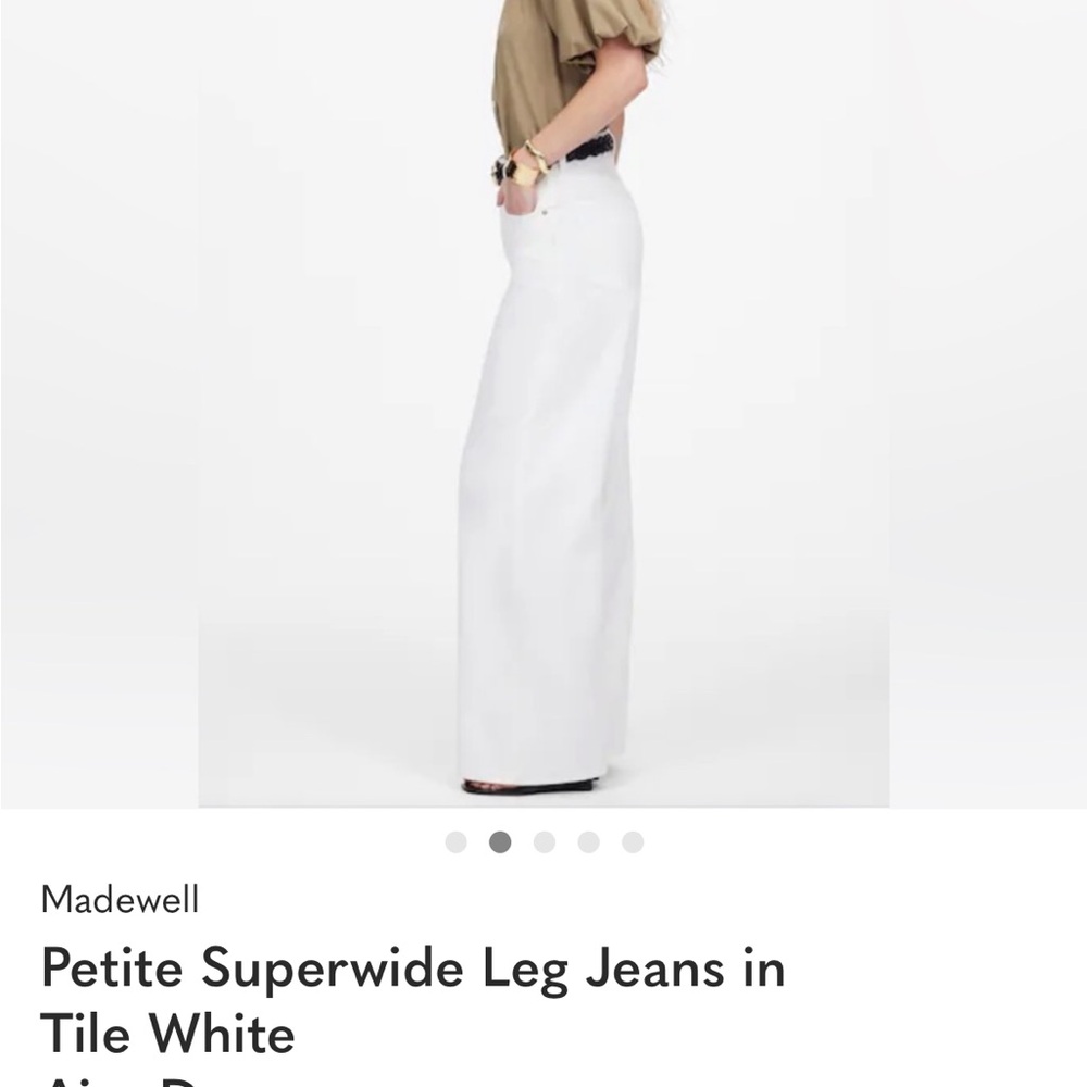 Madewell Cream Wide-Leg Jeans - Picture 2 of 2